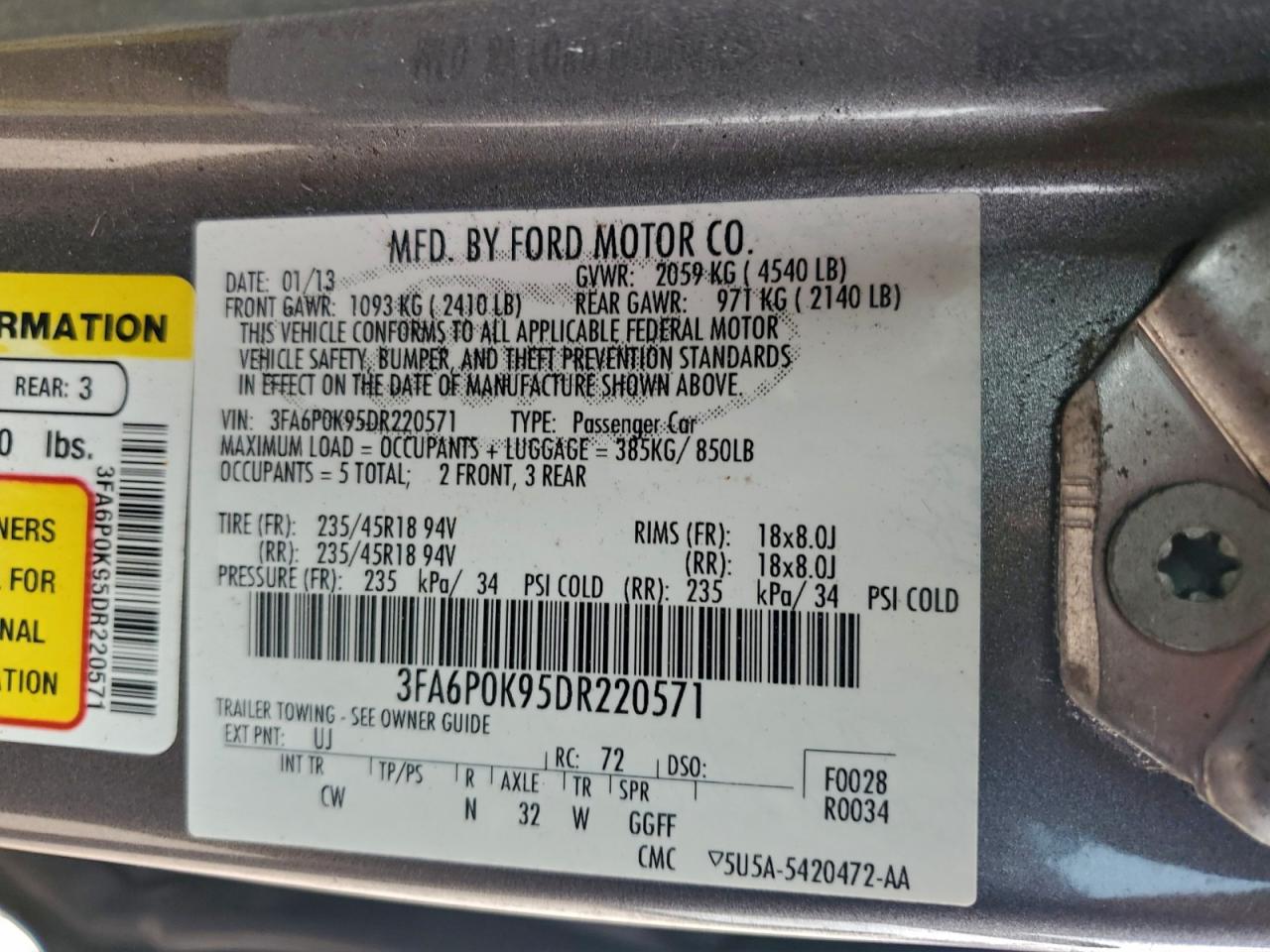 2013 FORD FUSION TITANIUM photo 37