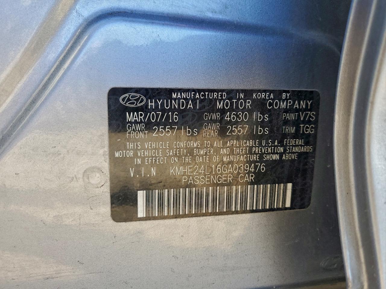 2016 HYUNDAI SONATA HYBRID photo 13