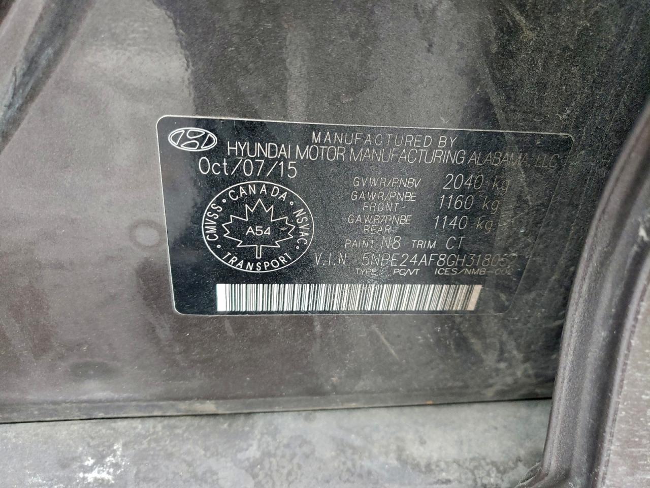 2016 HYUNDAI SONATA SE photo 12