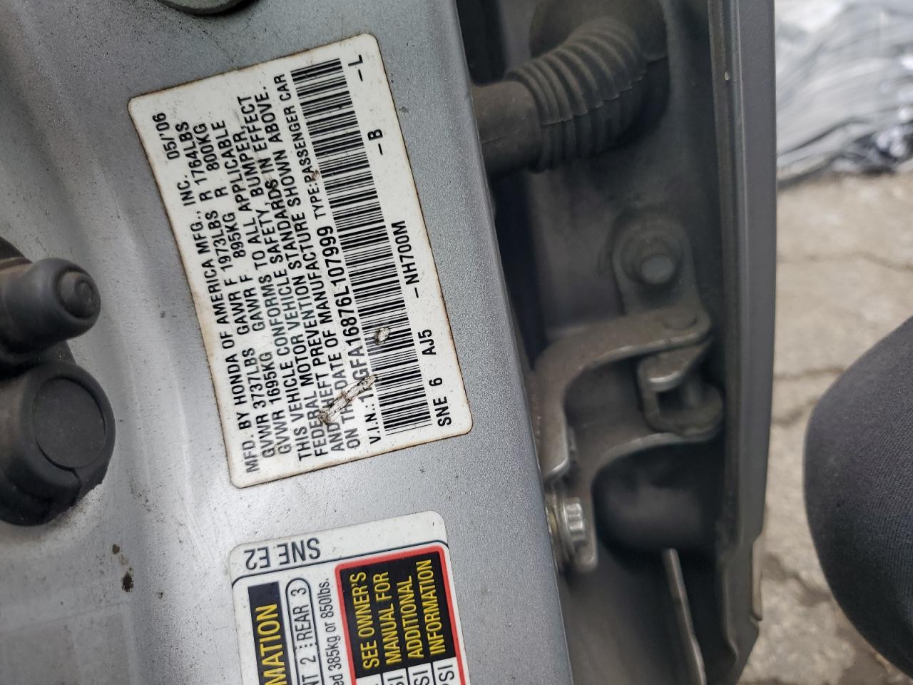 2006 HONDA CIVIC EX photo 12