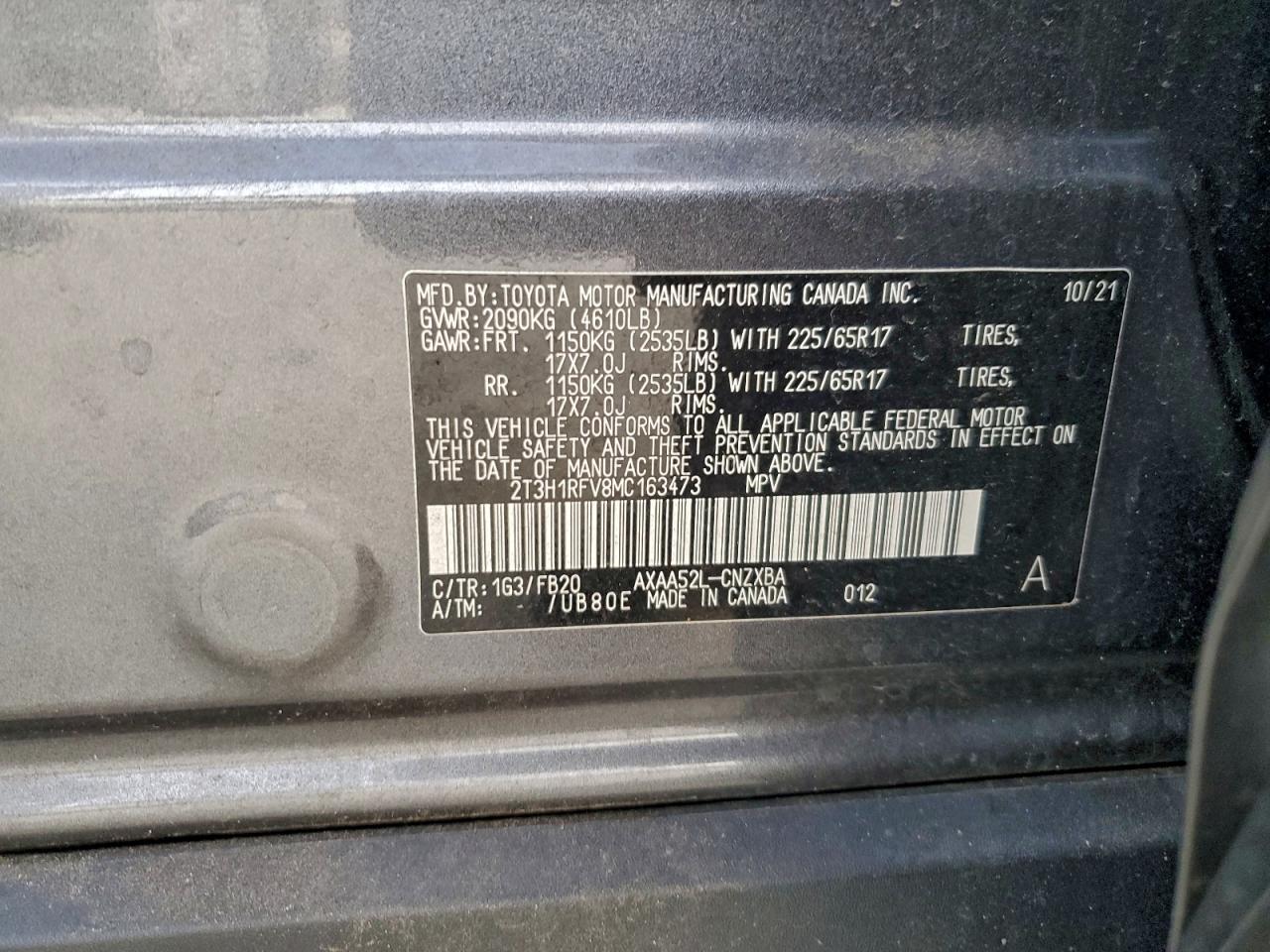 2021 TOYOTA RAV4 LE photo 12