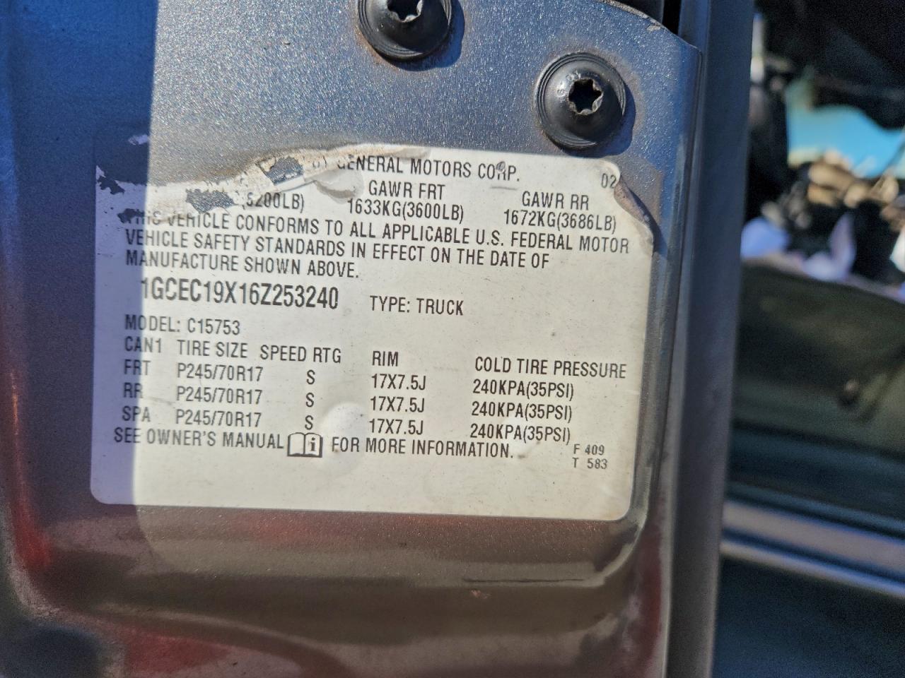 2006 CHEVROLET SILVERADO C1500 photo 12