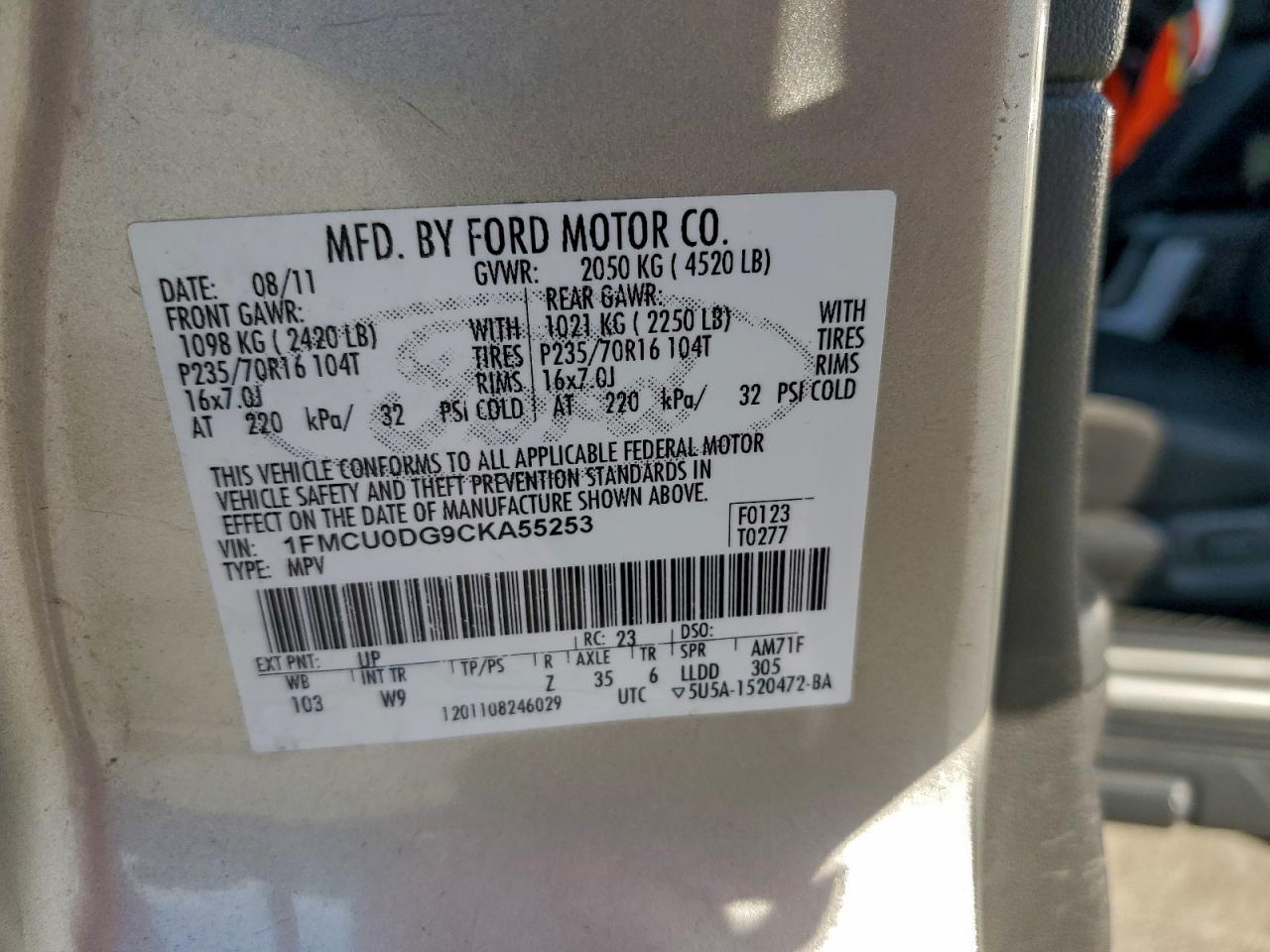 2012 FORD ESCAPE XLT photo 13