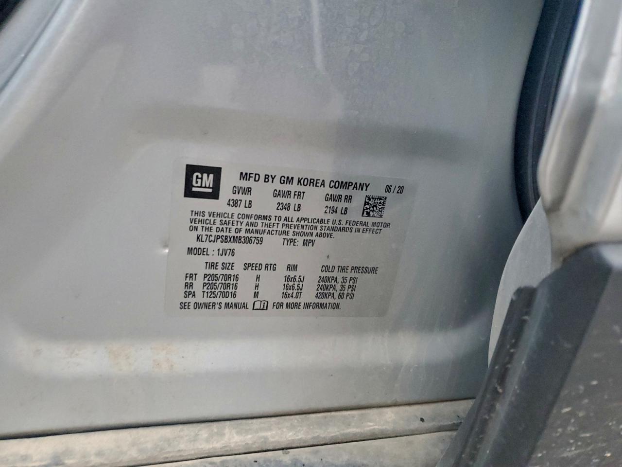 2021 CHEVROLET TRAX 1LT photo 34
