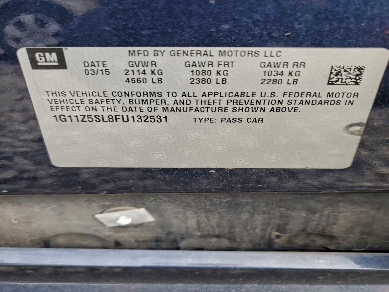 2015 CHEVROLET IMPALA LS photo 12