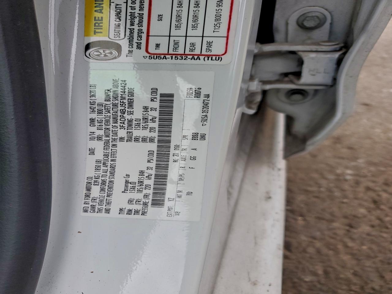 2015 FORD FIESTA SE photo 12