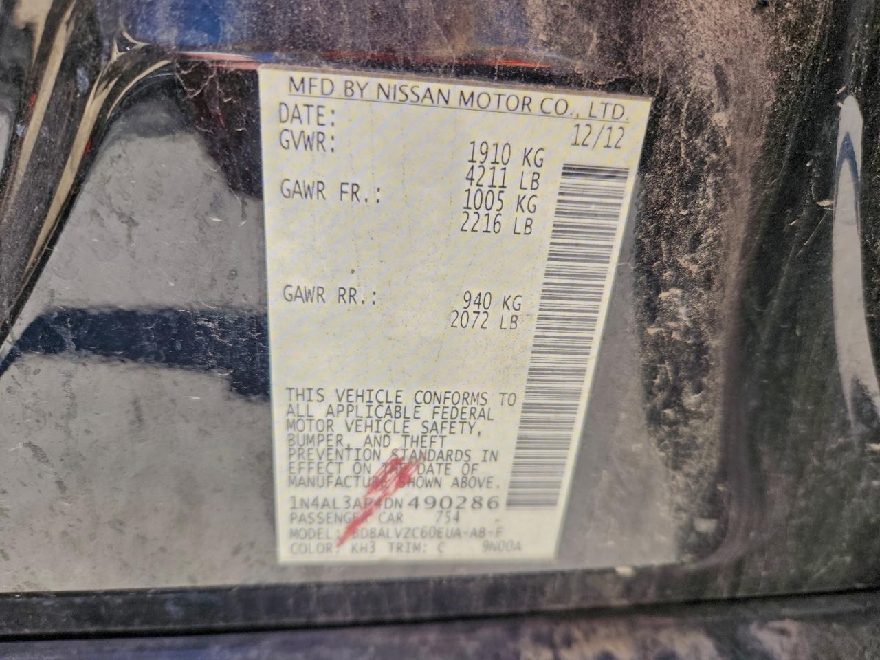 2013 NISSAN ALTIMA 2.5 photo 12