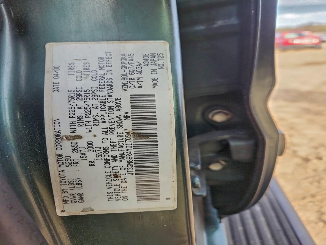 2000 TOYOTA 4RUNNER SR5 photo 13
