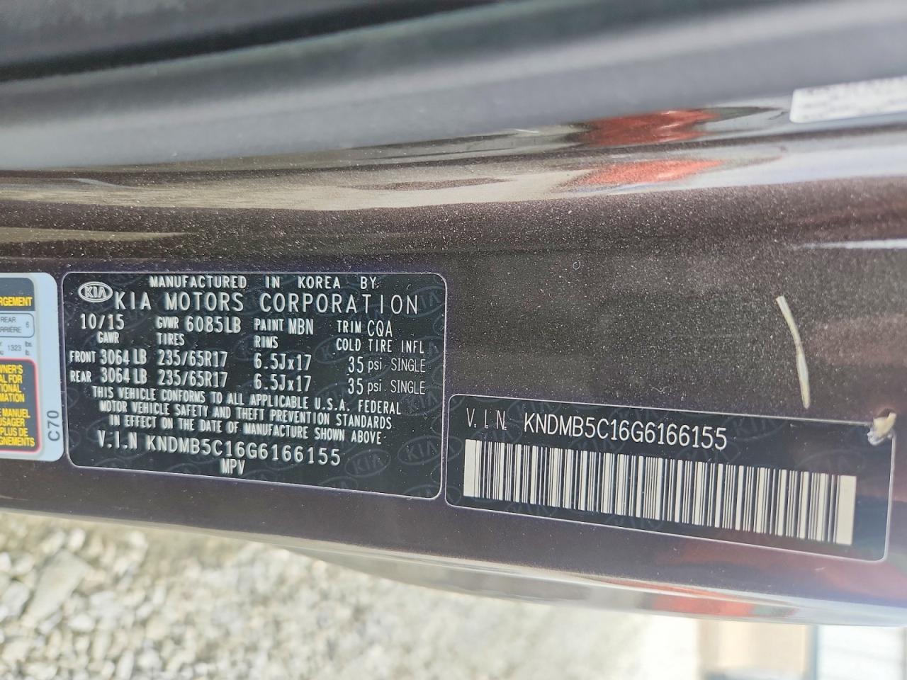 2016 KIA SEDONA LX photo 27