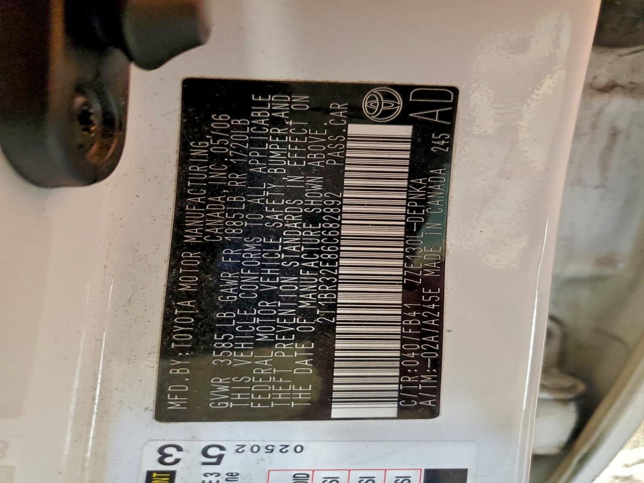 2006 TOYOTA COROLLA CE photo 12
