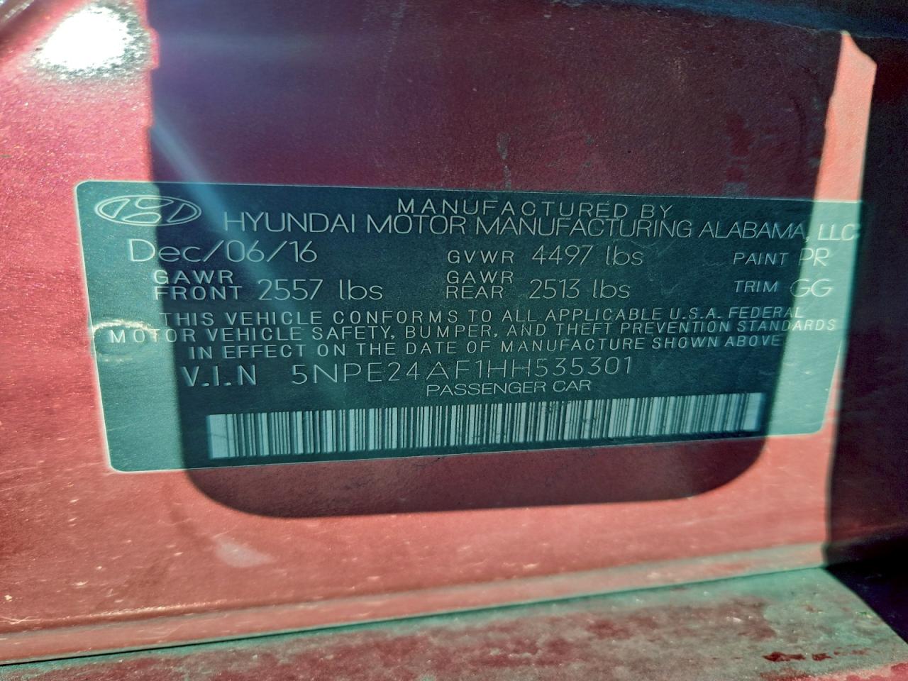 2017 HYUNDAI SONATA SE photo 13