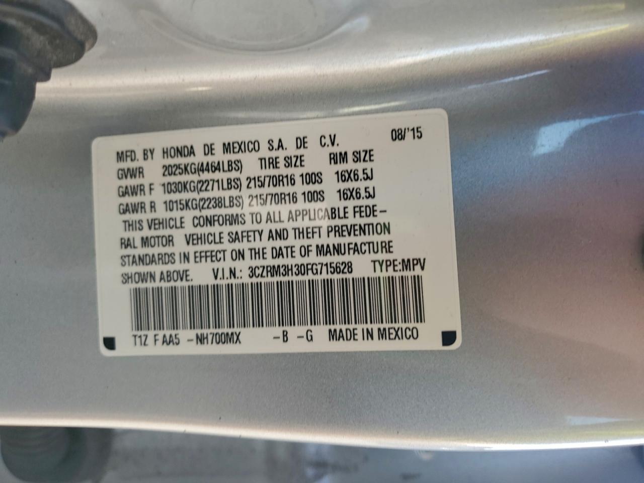 2015 HONDA CR-V LX photo 37