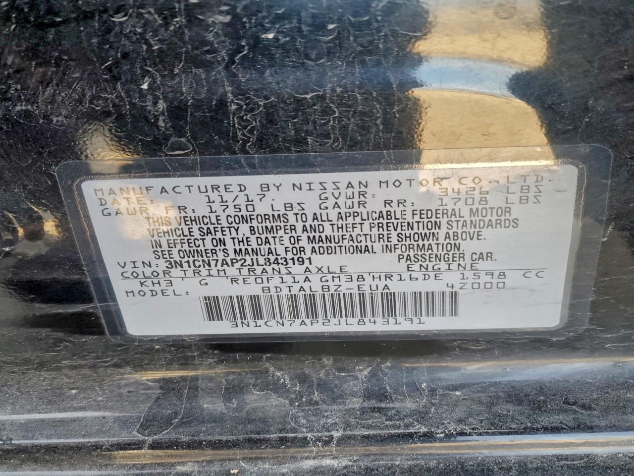 2018 NISSAN VERSA S photo 23