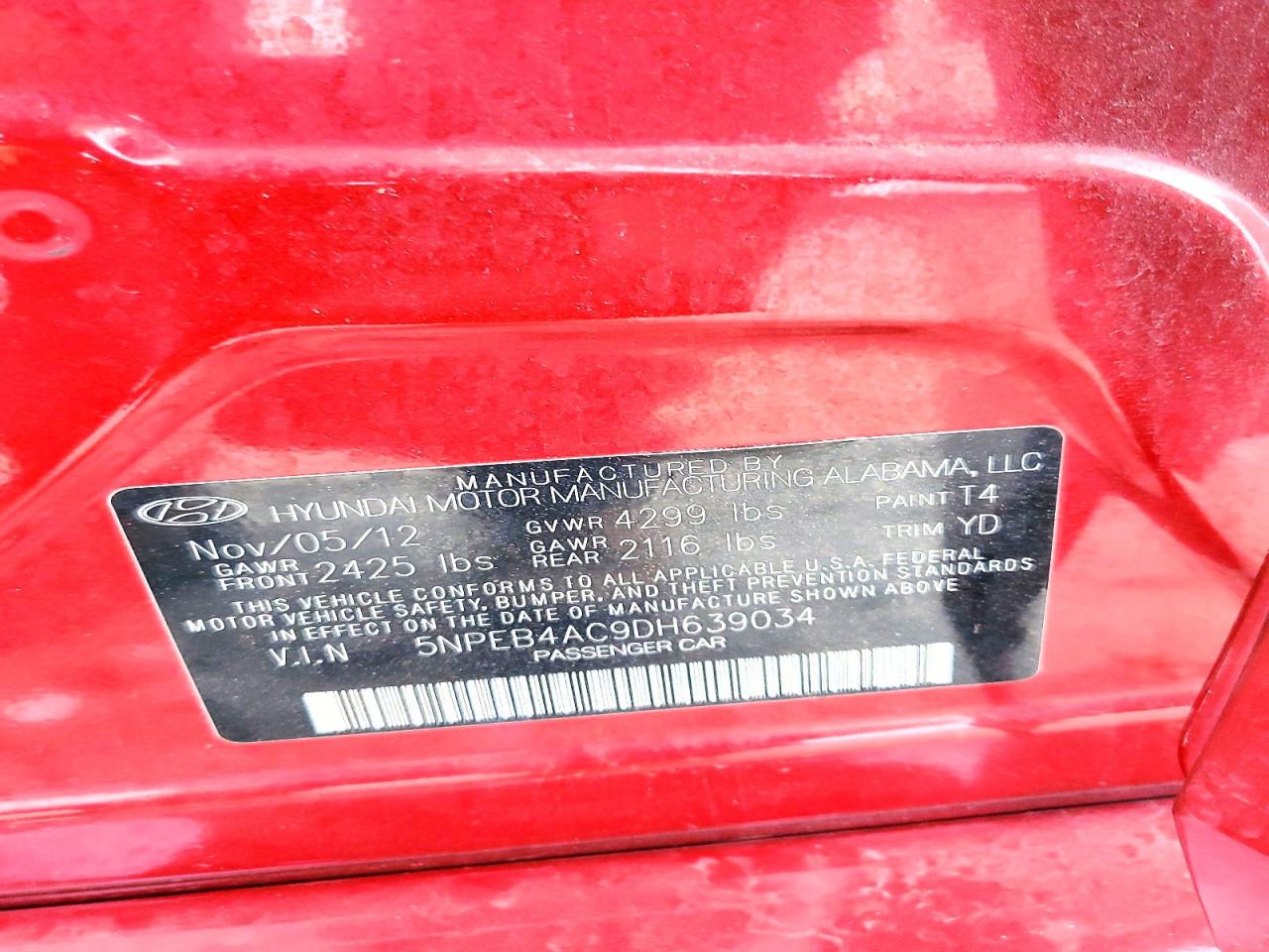 2013 HYUNDAI SONATA GLS photo 23