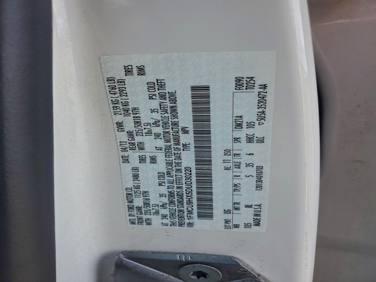 2013 FORD ESCAPE SEL photo 25