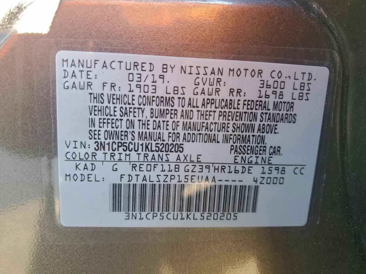 2019 NISSAN KICKS S photo 13
