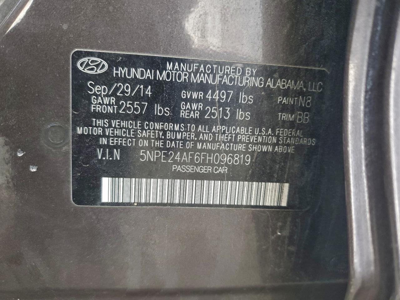 2015 HYUNDAI SONATA SE photo 12