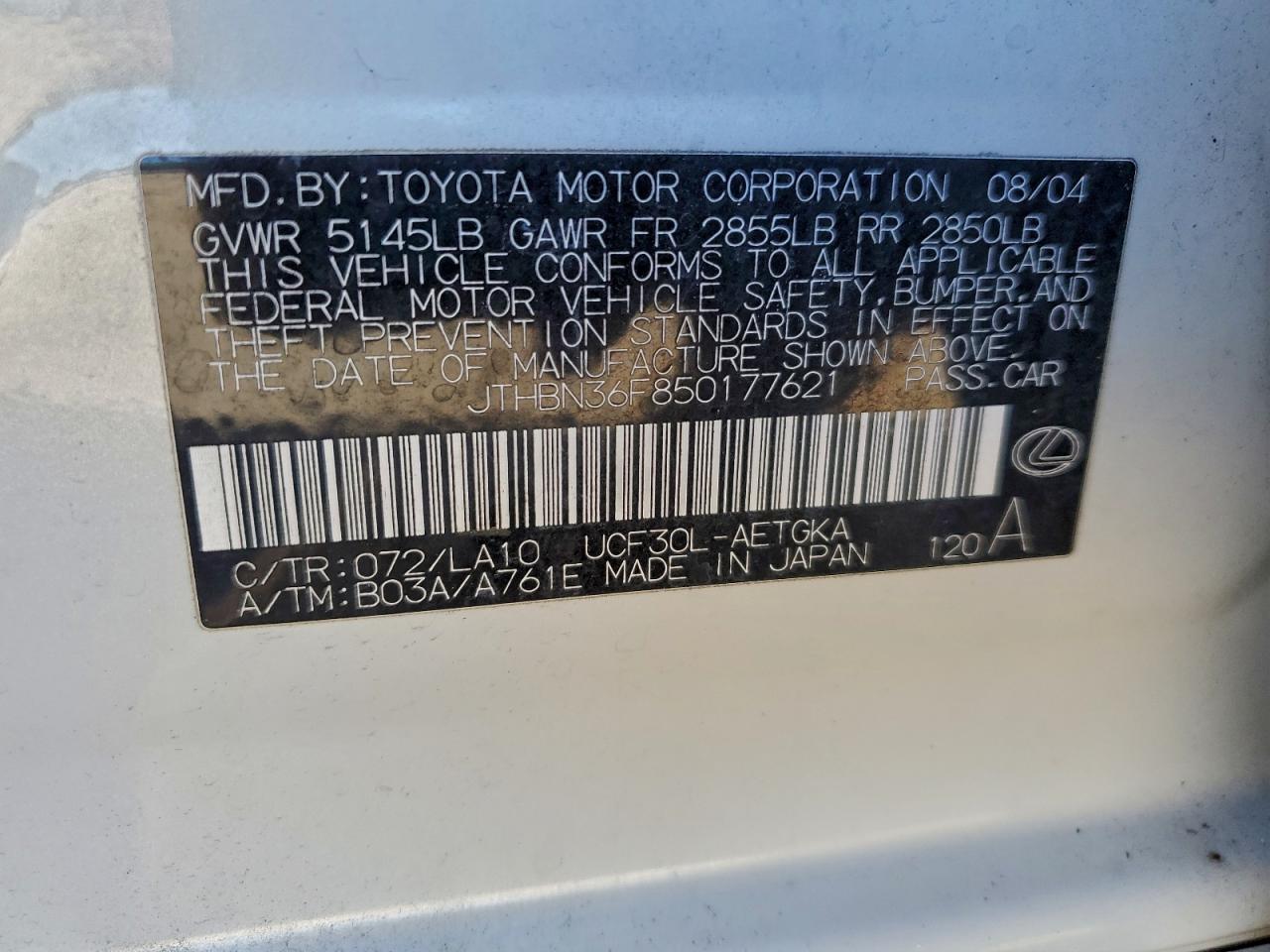 2005 LEXUS LS 430 photo 12