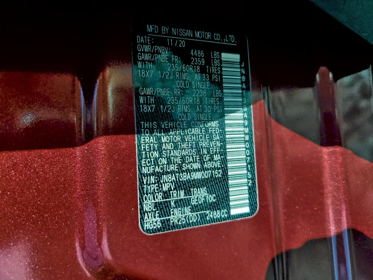 2021 NISSAN ROGUE SV photo 14