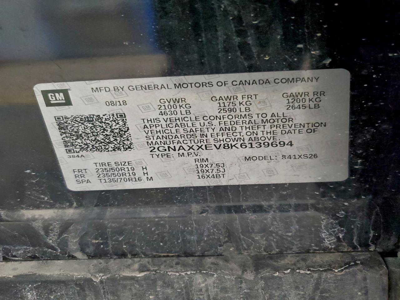 2019 CHEVROLET EQUINOX PREMIER photo 13