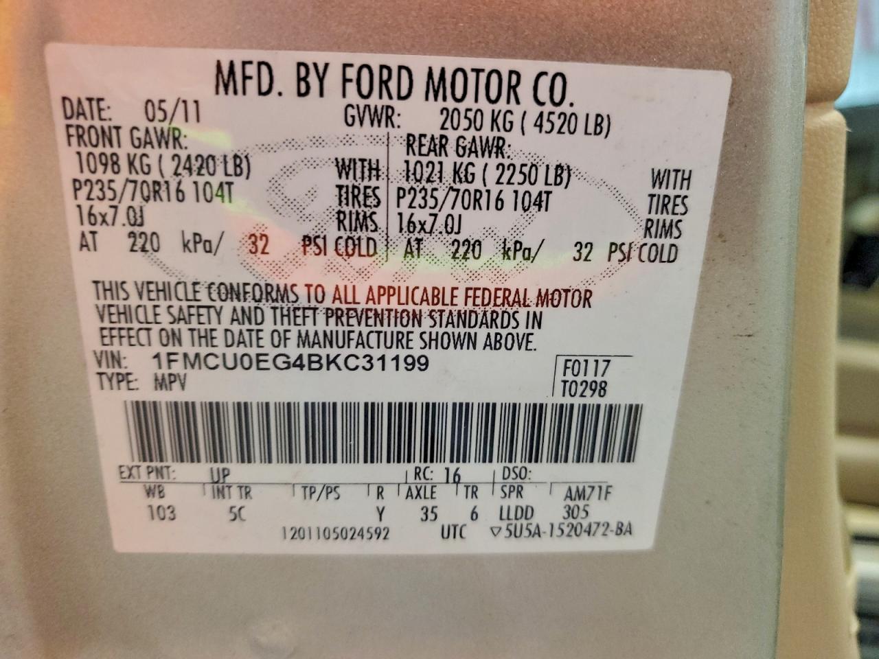 2011 FORD ESCAPE LIMITED photo 13