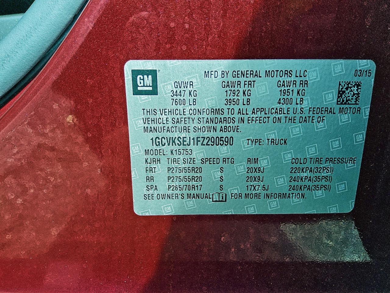 2015 CHEVROLET SILVERADO K1500 LTZ photo 12