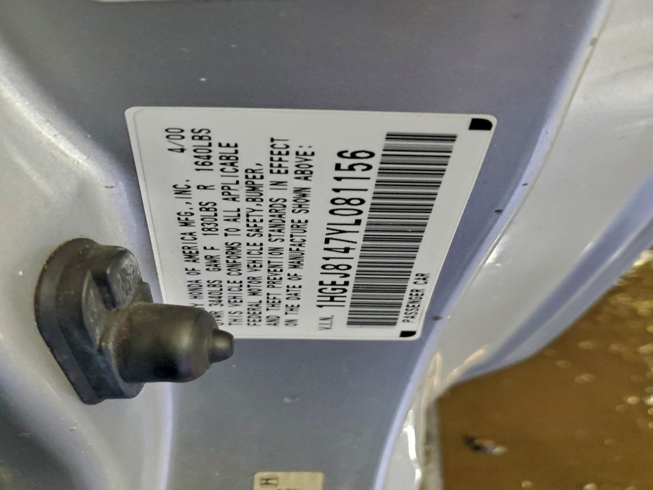 2000 HONDA CIVIC EX photo 12