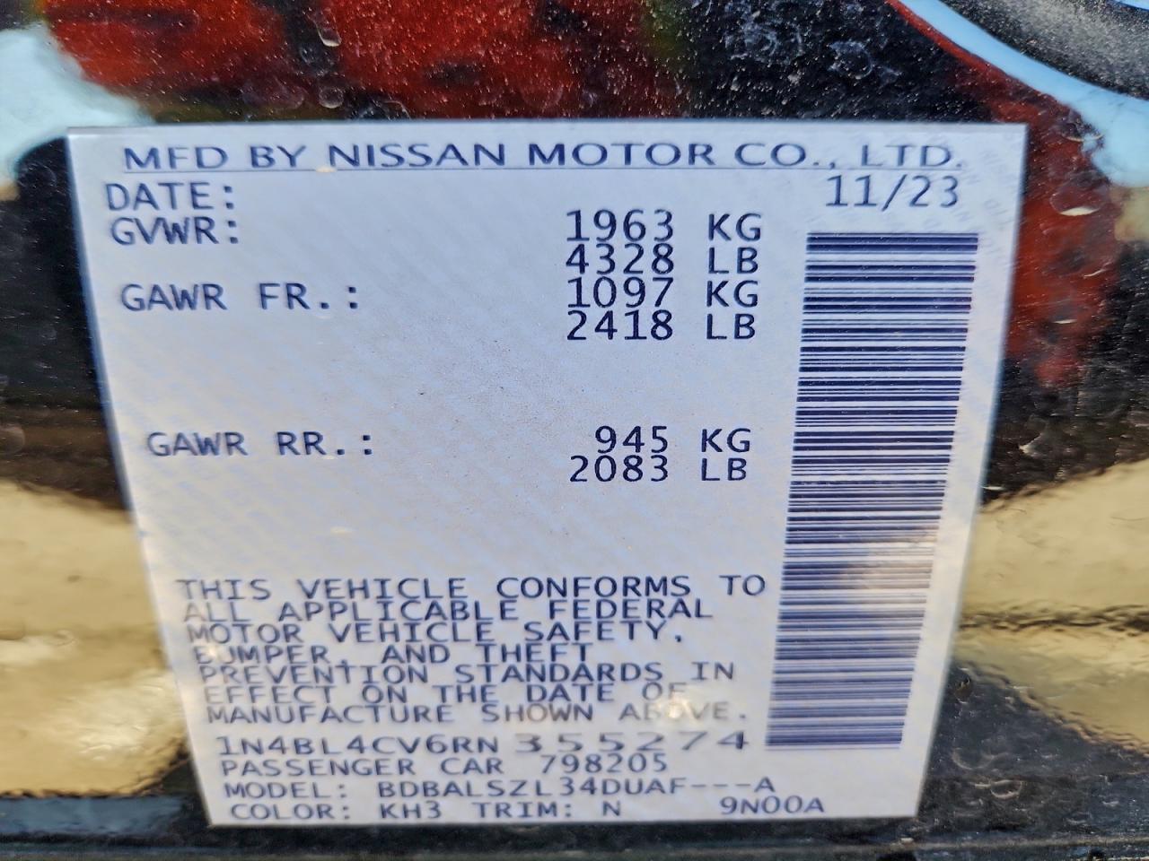 2024 NISSAN ALTIMA 2.5 SR photo 12