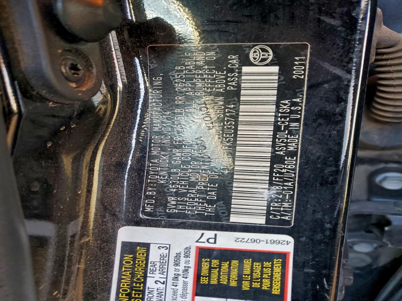 2014 TOYOTA CAMRY L photo 12
