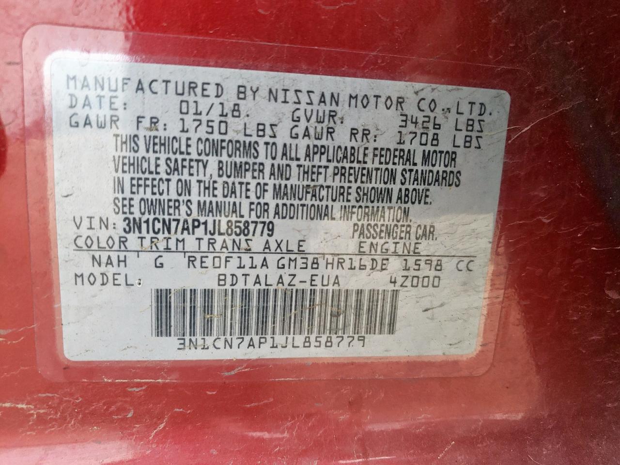 2018 NISSAN VERSA S photo 13