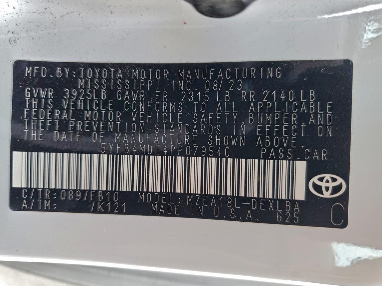 2023 TOYOTA COROLLA LE photo 13