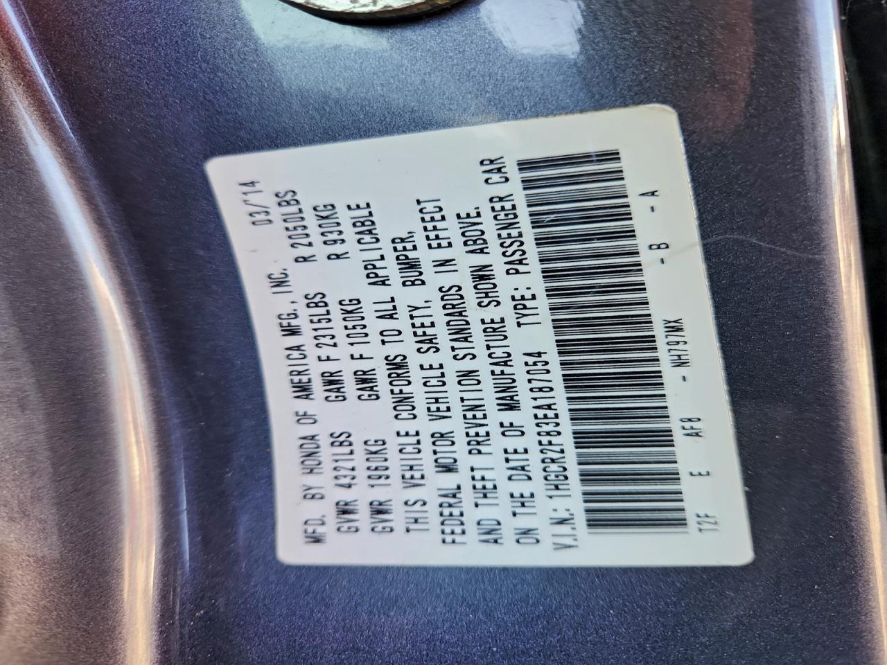 2014 HONDA ACCORD EXL photo 12