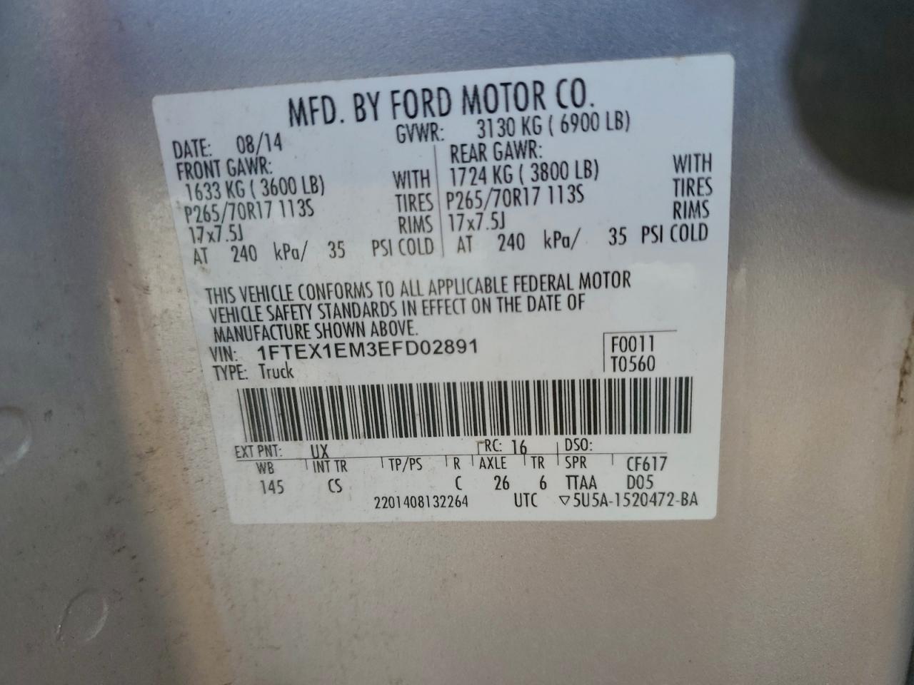 2014 FORD F150 SUPER CAB photo 12