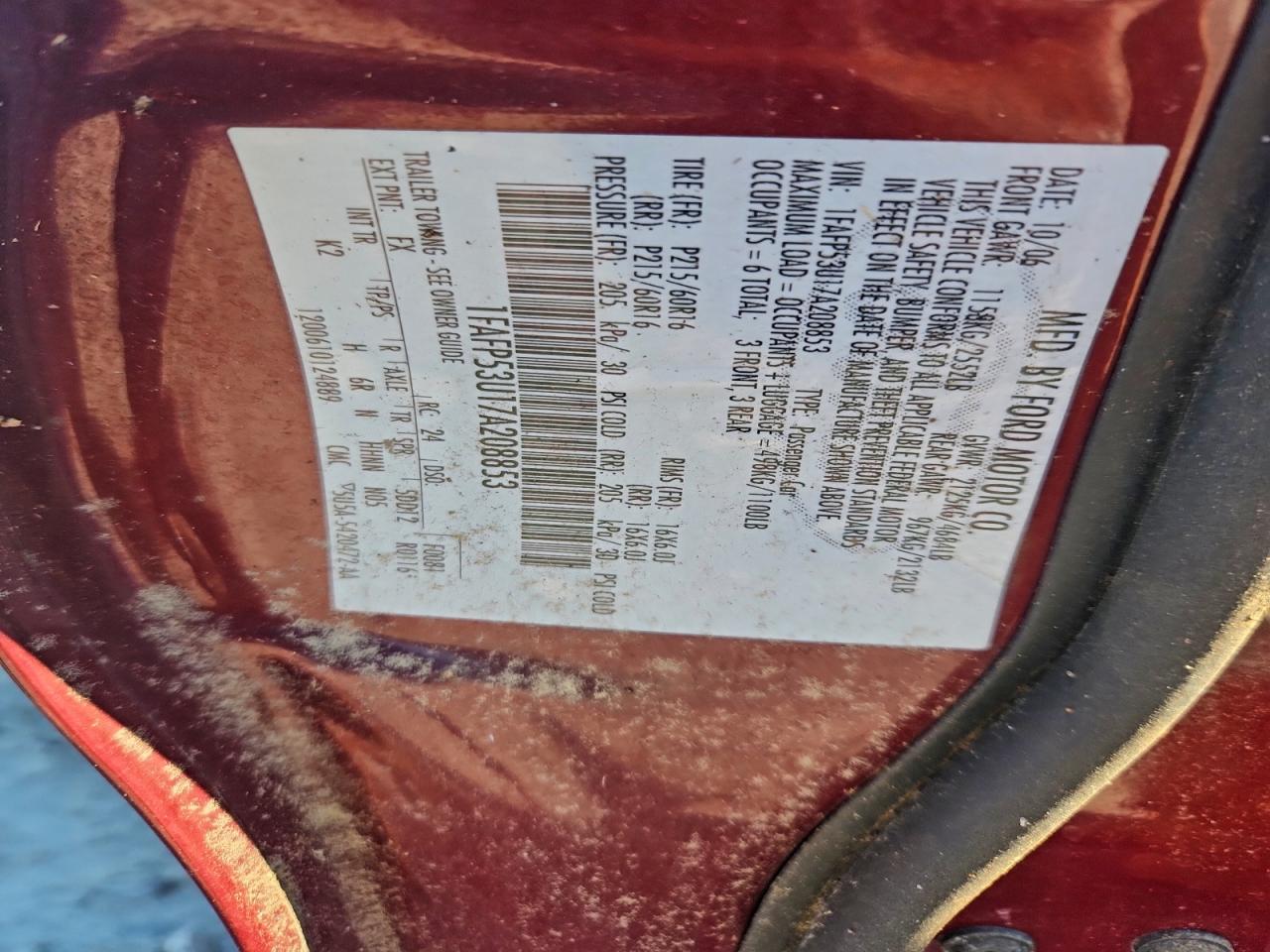 2007 FORD TAURUS SE photo 12
