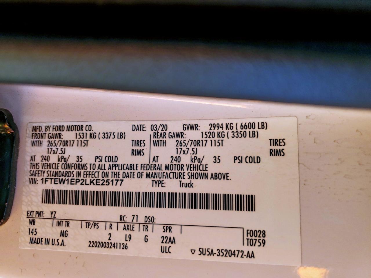 2020 FORD F150 SUPERCREW photo 25