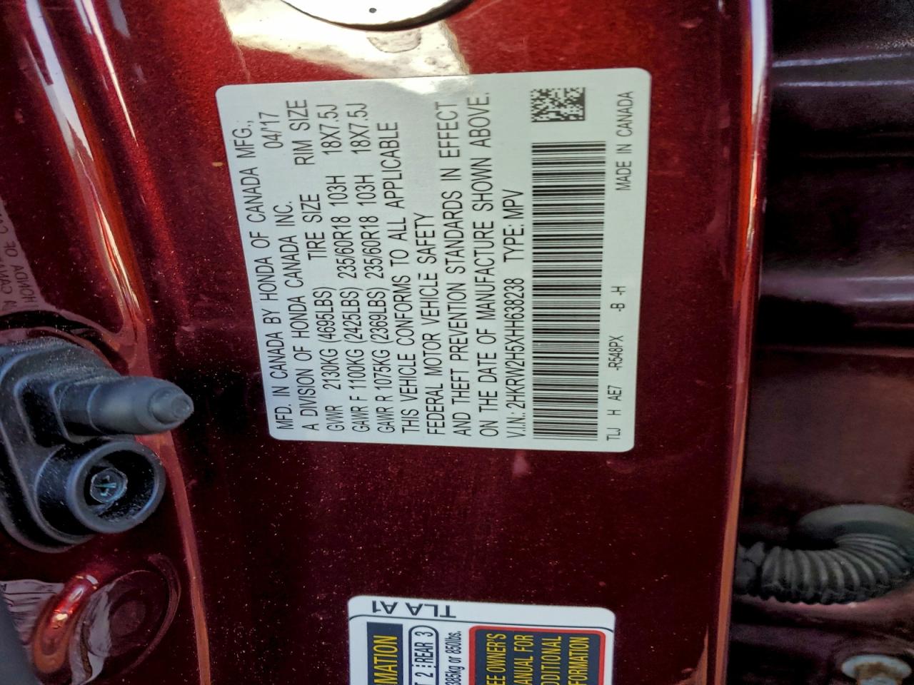2017 HONDA CR-V EX photo 23