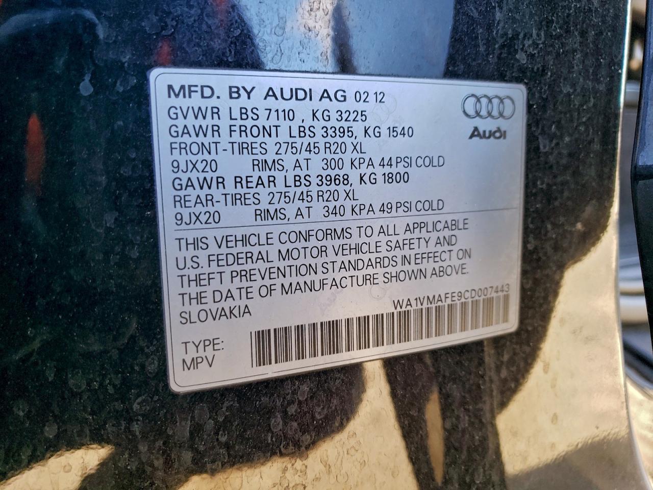 2012 AUDI Q7 PRESTIGE photo 13