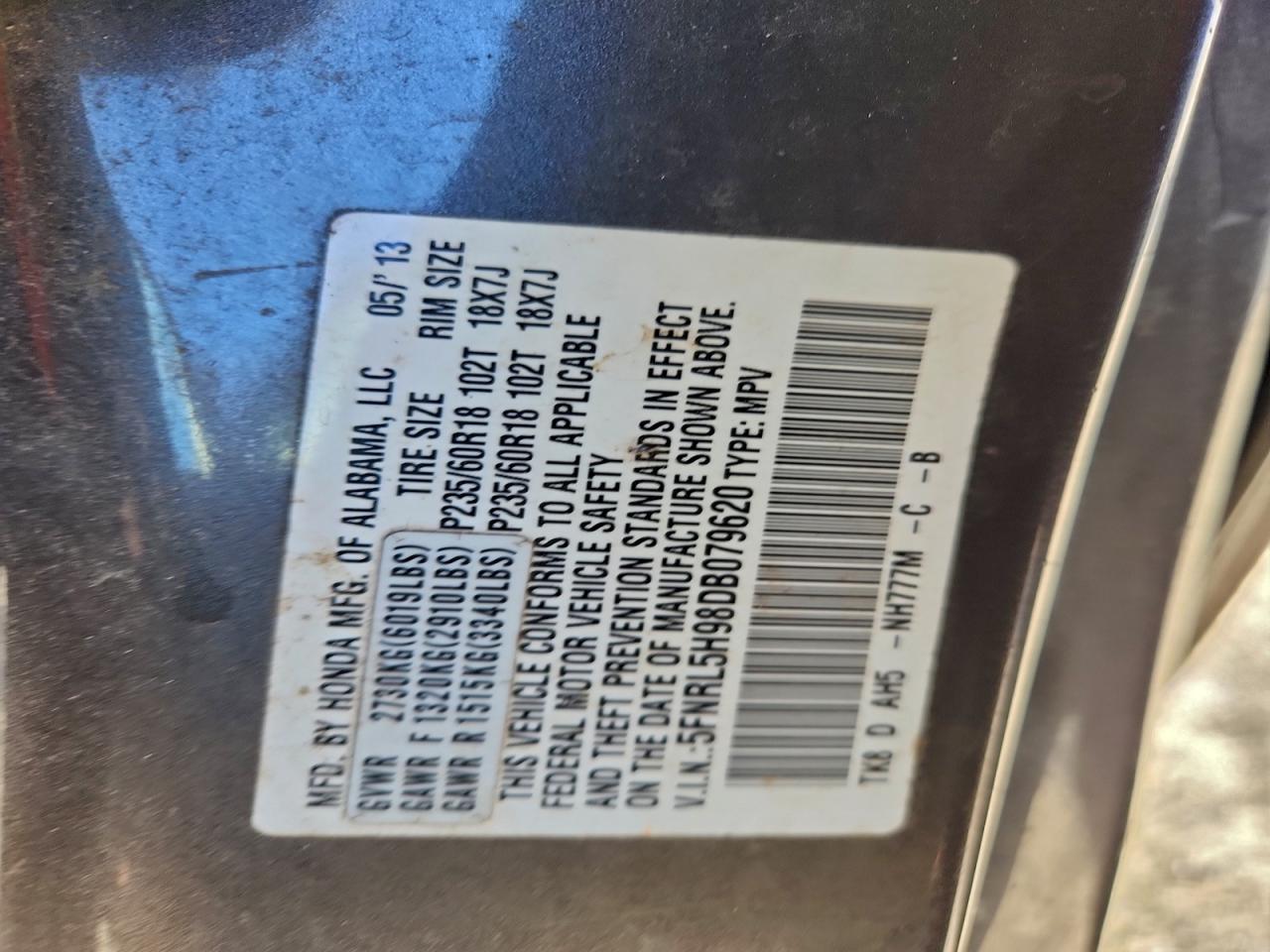 2013 HONDA ODYSSEY TOURING photo 13