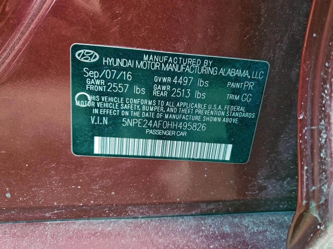 2017 HYUNDAI SONATA SE photo 12