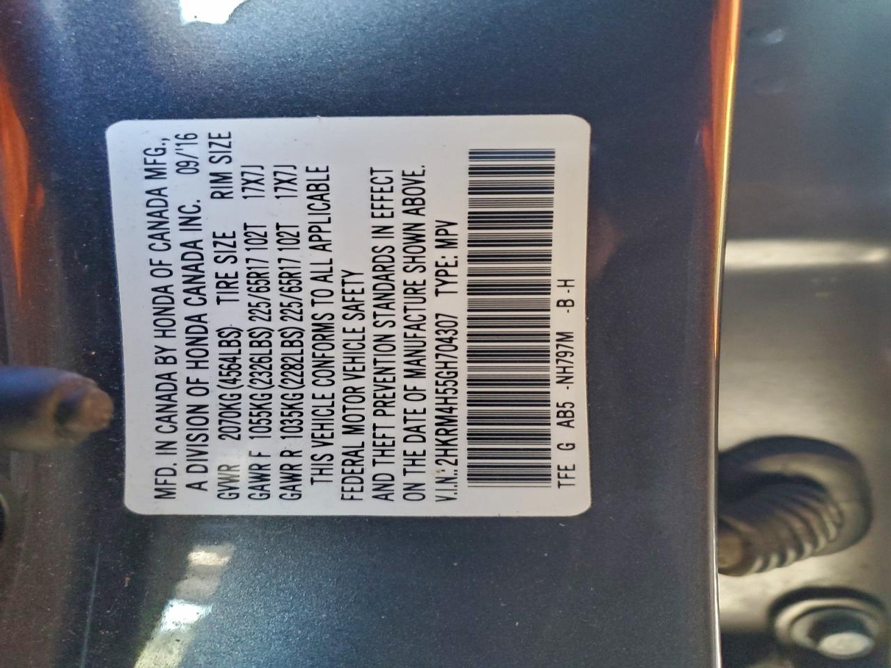2016 HONDA CR-V EX photo 13