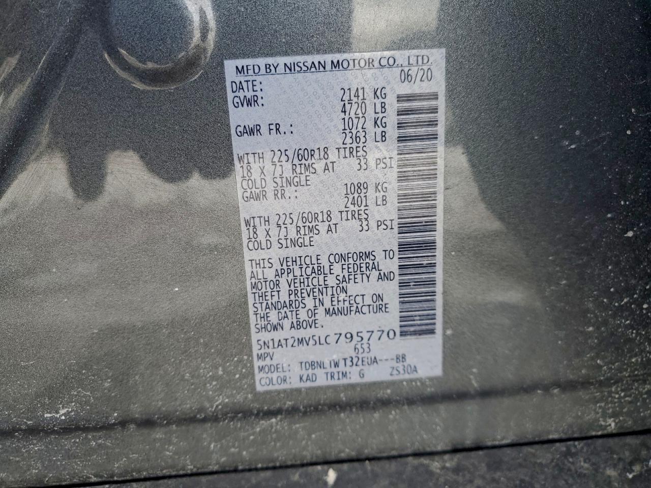 2020 NISSAN ROGUE S photo 12