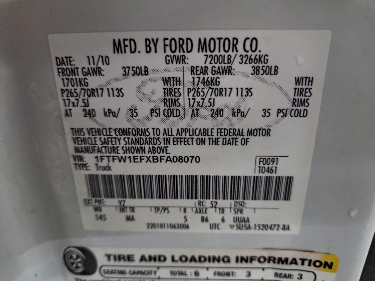 2011 FORD F150 SUPERCREW photo 12