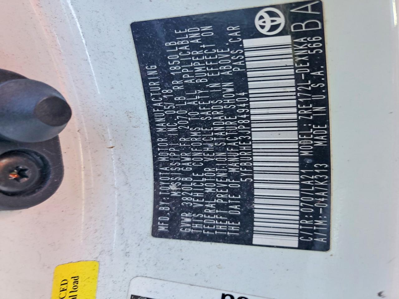 2014 TOYOTA COROLLA L photo 12