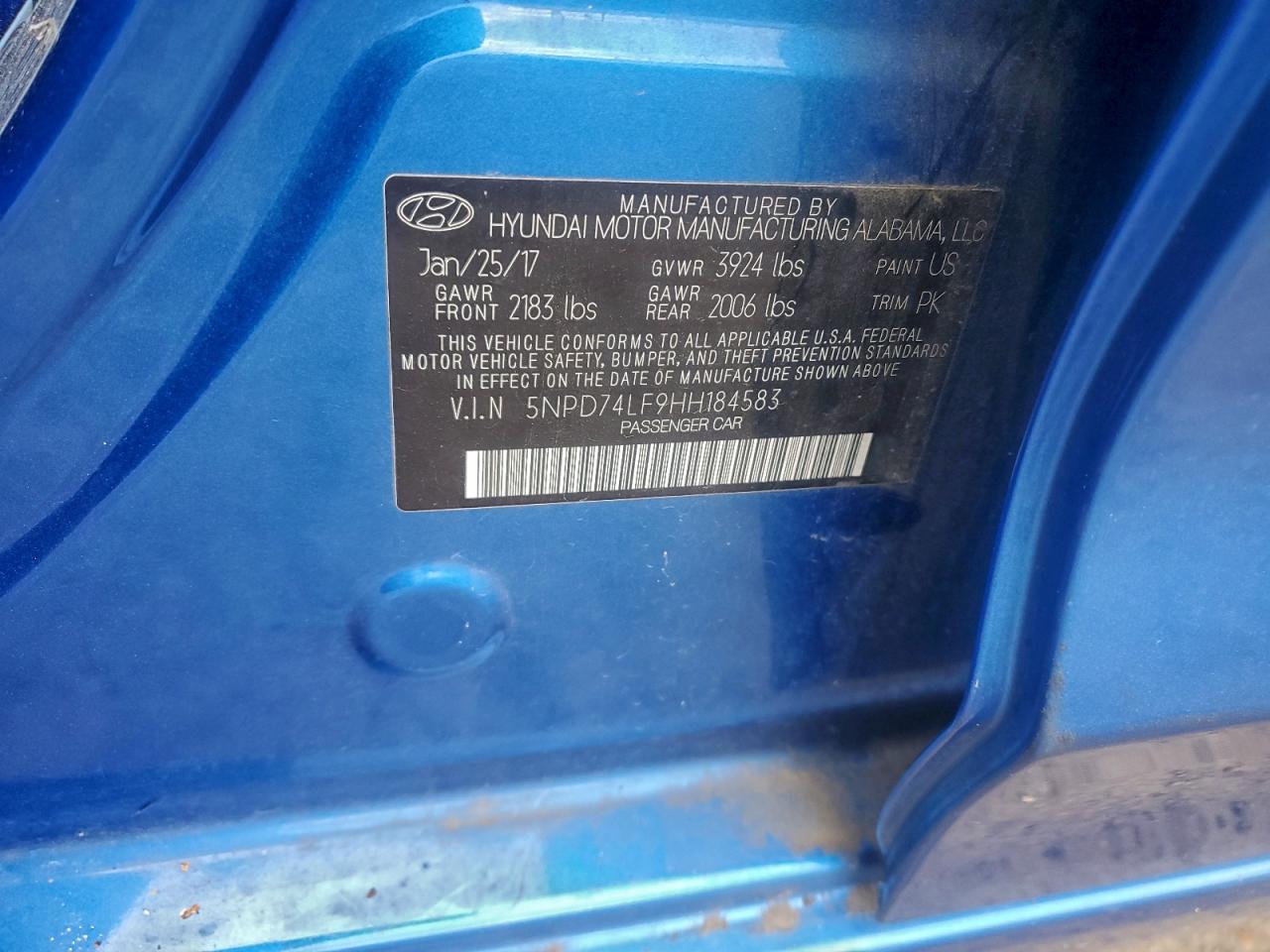 2017 HYUNDAI ELANTRA SE photo 12