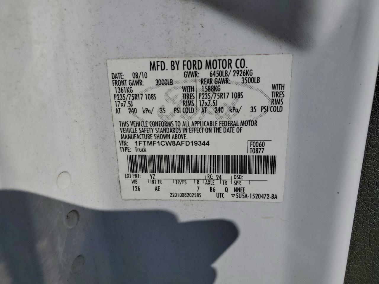 2010 FORD F150 photo 13