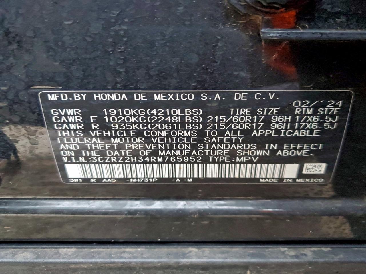 2024 HONDA HR-V LX photo 13