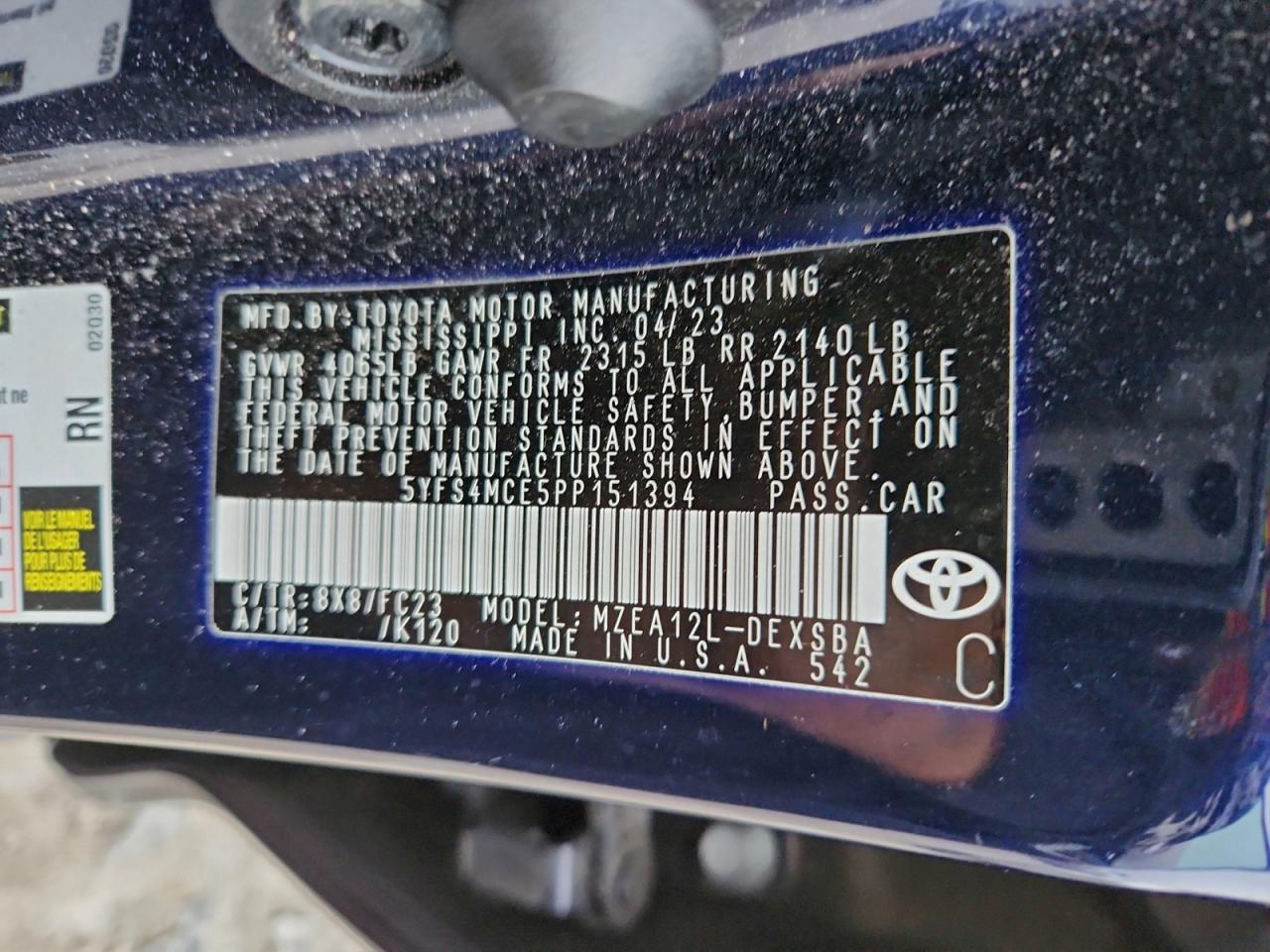 2023 TOYOTA COROLLA SE photo 12