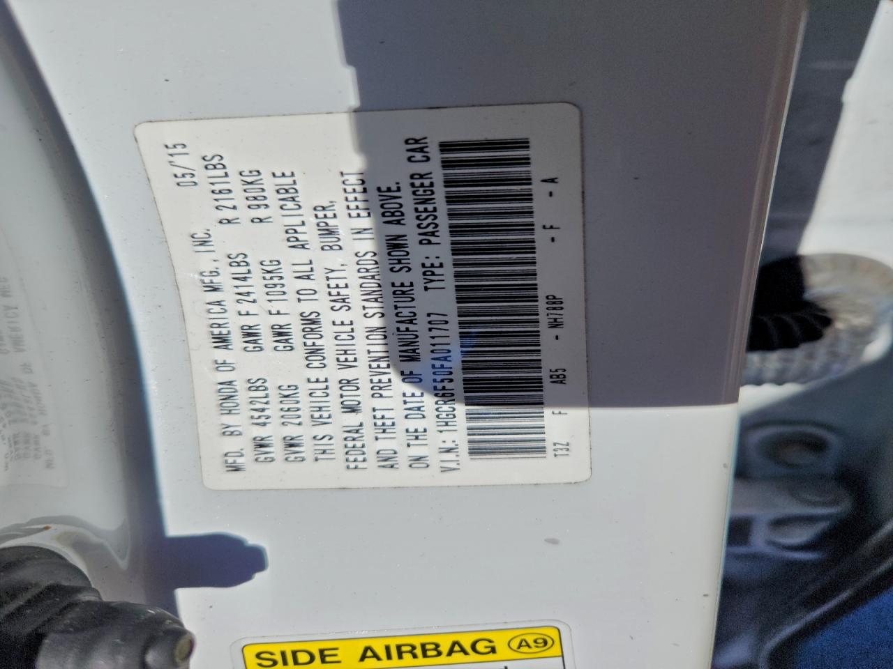 2015 HONDA ACCORD HYBRID EXL photo 12