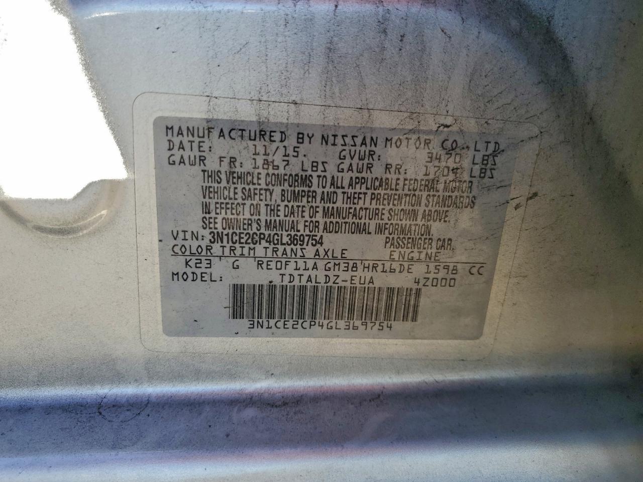 2016 NISSAN VERSA NOTE S photo 13