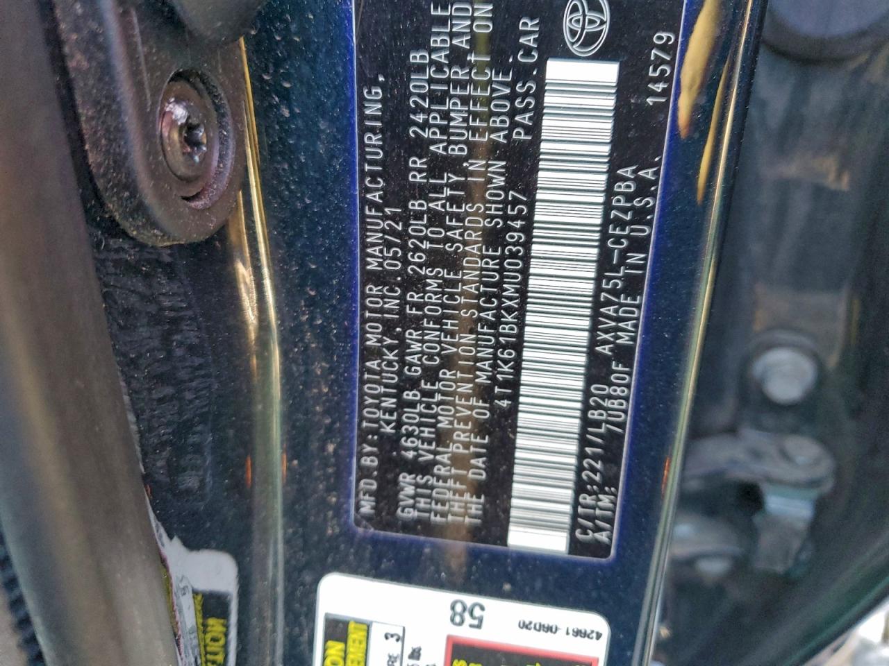 2021 TOYOTA CAMRY XSE photo 12